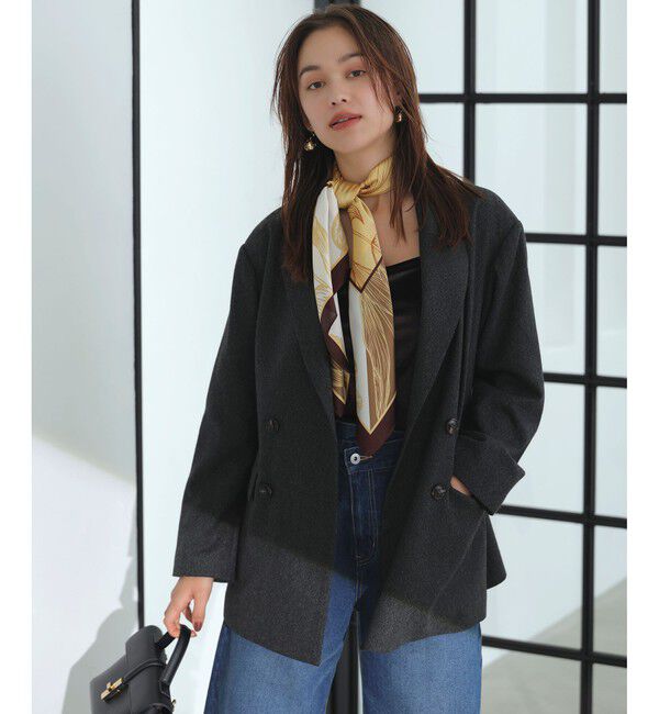 VIS「ヘリンボーンツイードベルテッドジャケット/セットアップ対応」|テーラードジャケット|