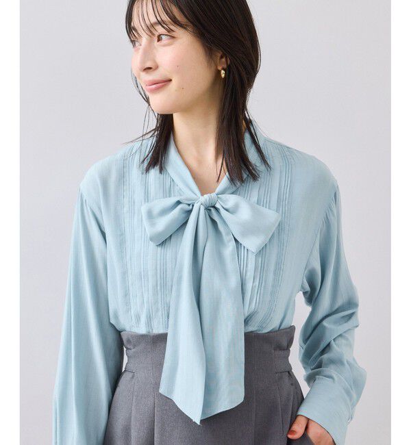 VIS「ランダムピンタックボウタイブラウス」|シャツ・ブラウス|