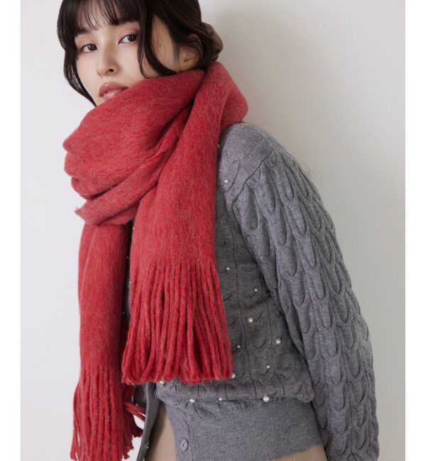VIS「ミンクタッチもちもちストール」|ストール|レッド(60)