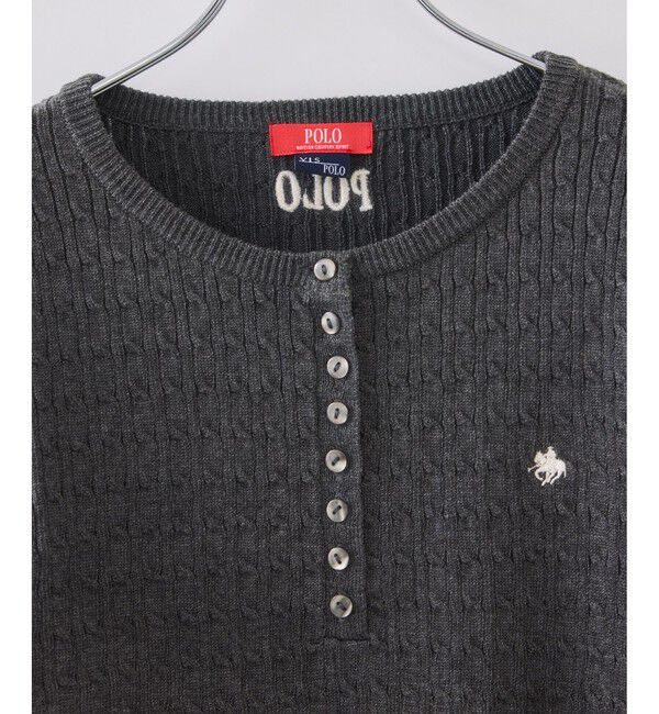 VIS「【POLO BCS】VIS別注ヘンリーネックミニケーブルニットトップス」|ニット・セーター|
