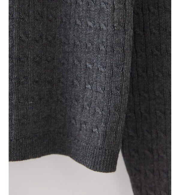 VIS「【POLO BCS】VIS別注ヘンリーネックミニケーブルニットトップス」|ニット・セーター|