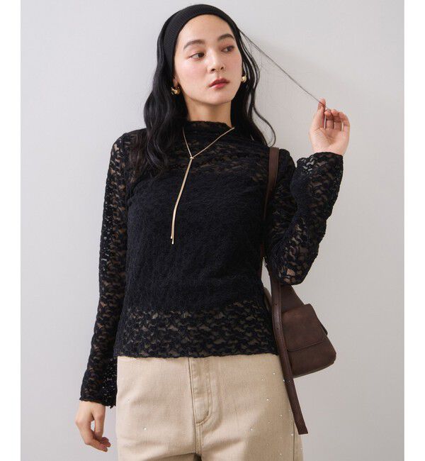 VIS「レースプチハイネックインナープルオーバー」|Tシャツ・カットソー|