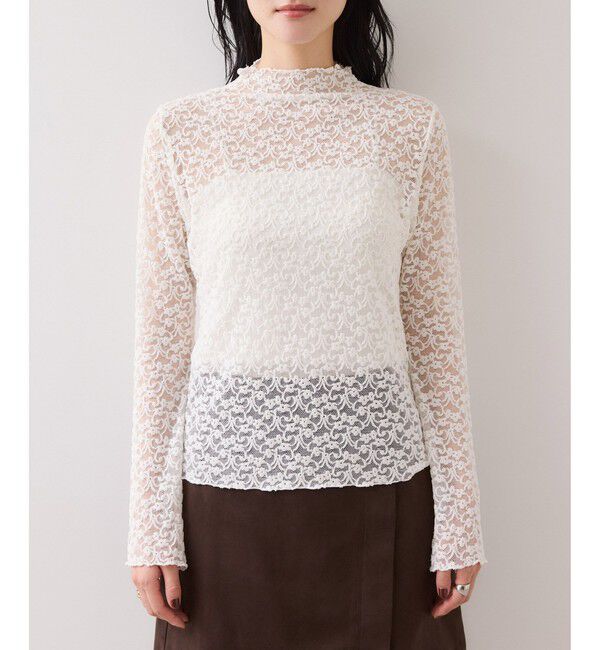 VIS「レースプチハイネックインナープルオーバー」|Tシャツ・カットソー|