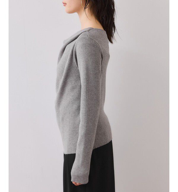 VIS「【美得】ドレープオフショルダーリブニット/イージーケア」|ニット・セーター|