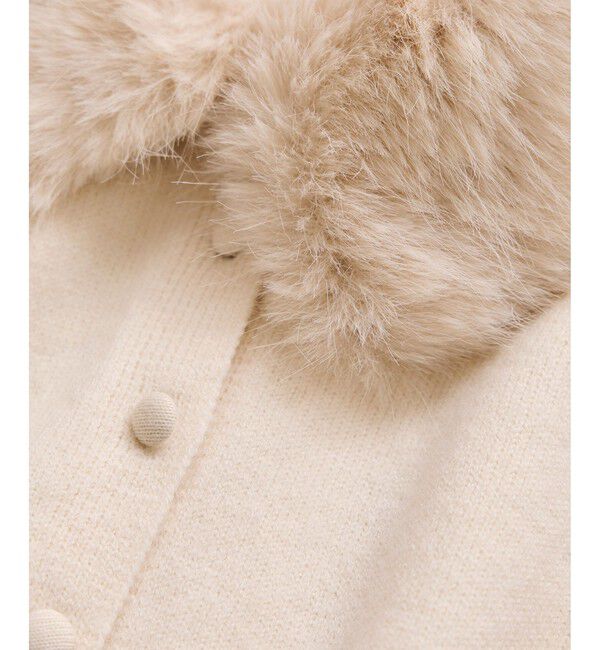 VIS「衿ファー取り外しカーディガン」|カーディガン|