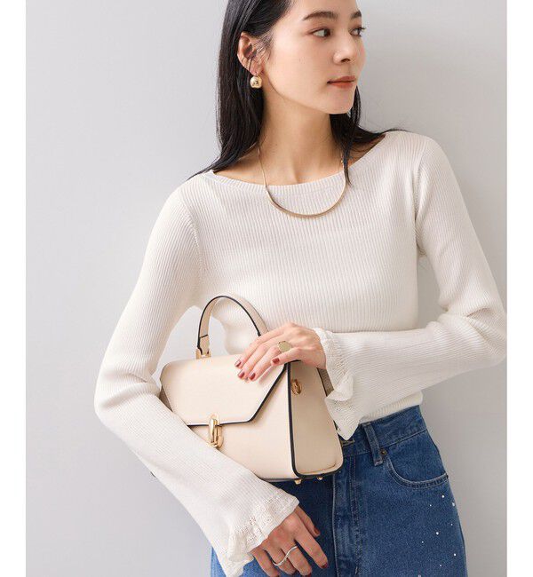 VIS「袖口レース編みニットプルオーバー」|ニット・セーター|