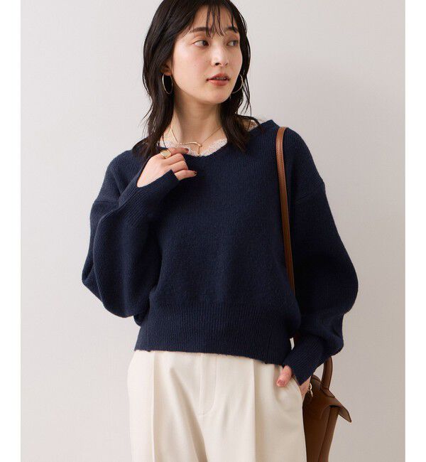 VIS「Vネックレースニットプルオーバー」|ニット・セーター|