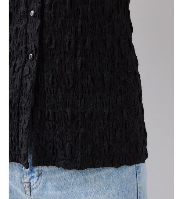 VIS「ストレッチレースジャガード衿付きカーディガン」|カーディガン|