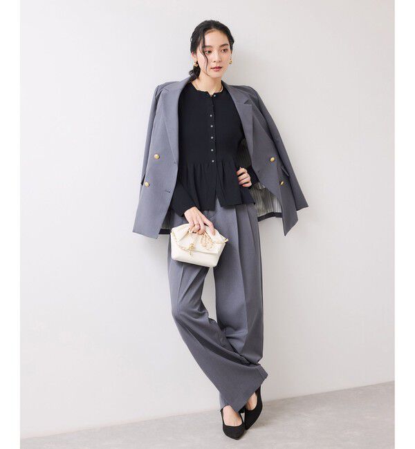 VIS「ペプラムニットカーディガン/イージーケア」|カーディガン|