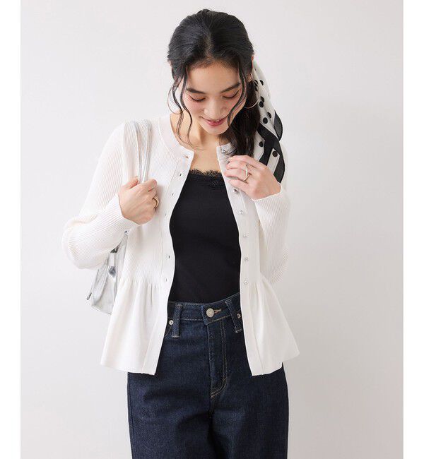 VIS「ペプラムニットカーディガン/イージーケア」|カーディガン|