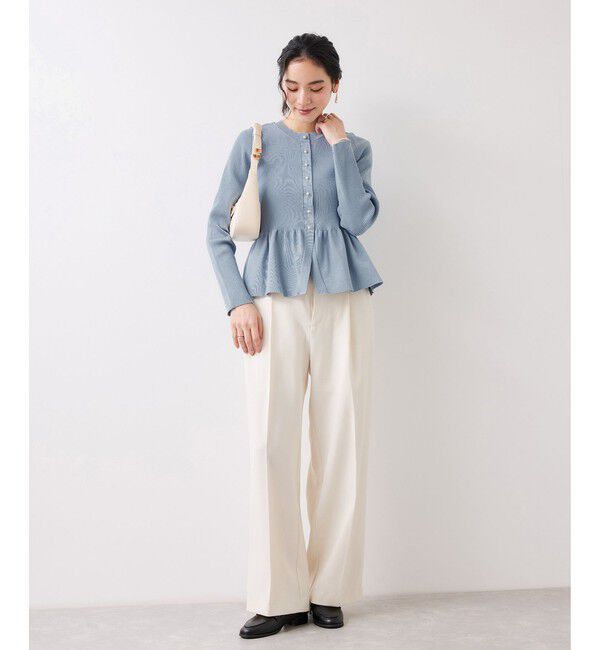 VIS「ペプラムニットカーディガン/イージーケア」|カーディガン|