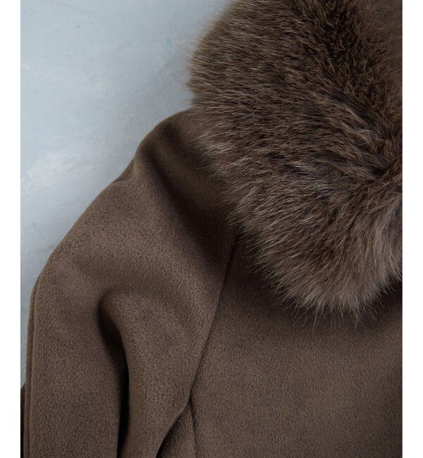 VIS「ファー付きAラインステンコート」|ステンカラーコート|