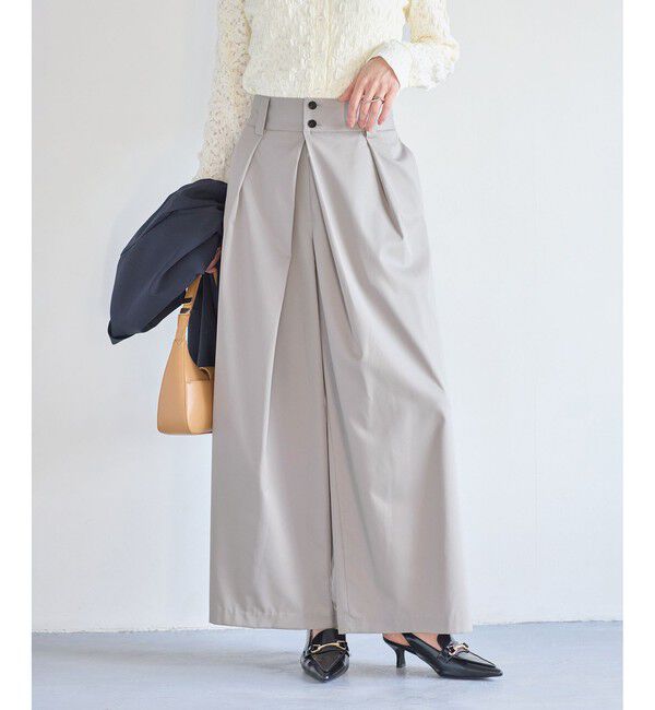 VIS「フロントタックデザインワイドパンツ」|チノ|