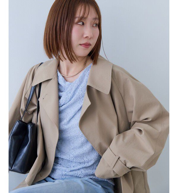 VIS「ショートトレンチコート/UVケア・撥水・花粉ガード」|トレンチコート|