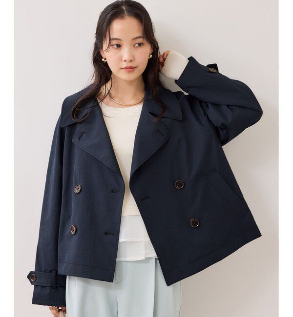 VIS「ショートトレンチコート/UVケア・撥水・花粉ガード」|トレンチコート|