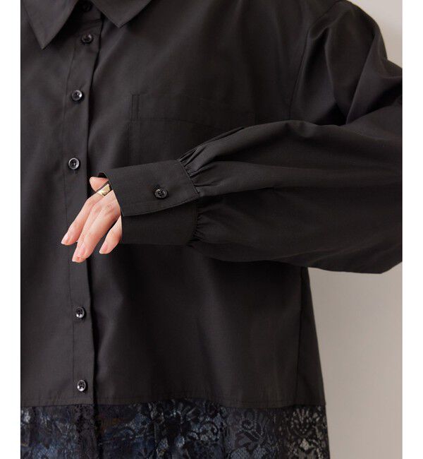 VIS「裾レースドッキングシャツ」|シャツ・ブラウス|