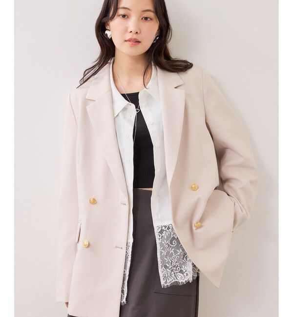 VIS「裾レースドッキングシャツ」|シャツ・ブラウス|