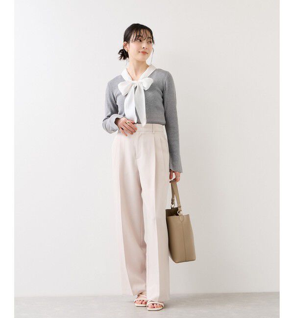 VIS「バイカラーリボンドッキングニット」|ニット・セーター|