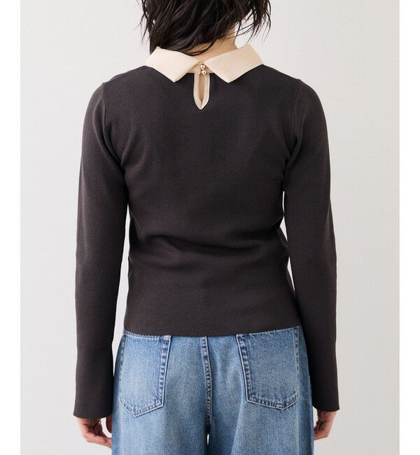 VIS「バイカラーリボンドッキングニット」|ニット・セーター|