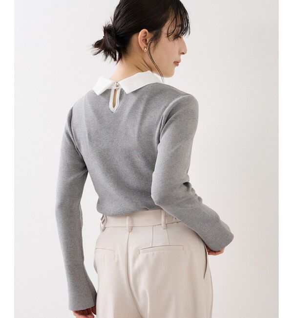 VIS「バイカラーリボンドッキングニット」|ニット・セーター|