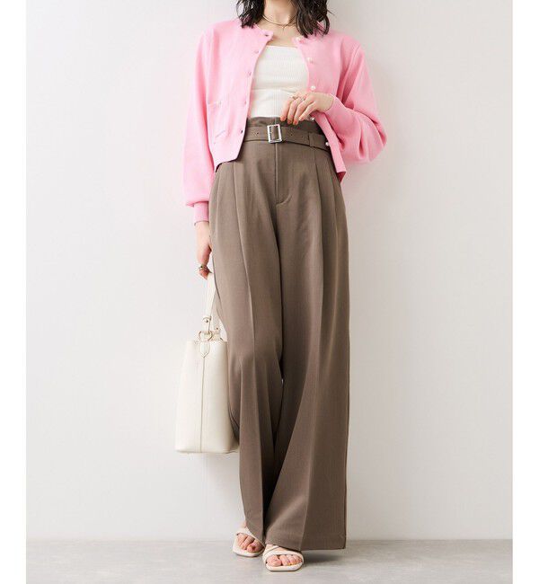 VIS「ベルトディティールパンツ/防シワ・イージーケア」|スラックス|