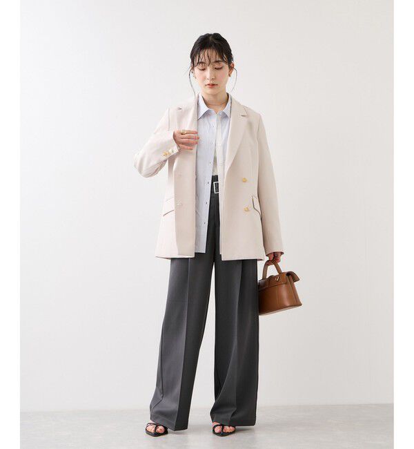 VIS「ベルトディティールパンツ/防シワ・イージーケア」|スラックス|