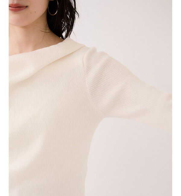 VIS「ドレープオフショルダーリブニット/イージーケア」|ニット・セーター|