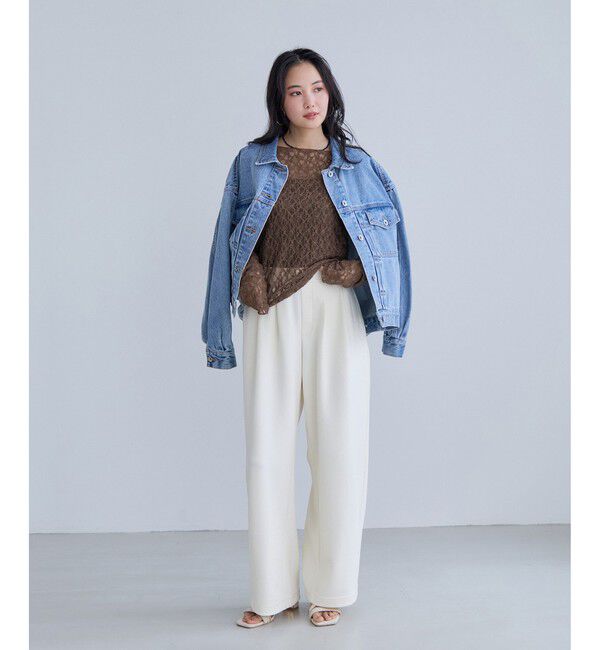 VIS「シャーリングスリーブレースプルオーバー」|Tシャツ・カットソー|