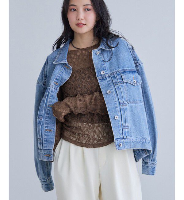 VIS「シャーリングスリーブレースプルオーバー」|Tシャツ・カットソー|