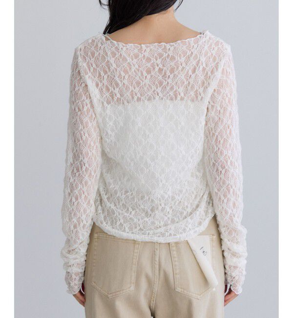 VIS「シャーリングスリーブレースプルオーバー」|Tシャツ・カットソー|