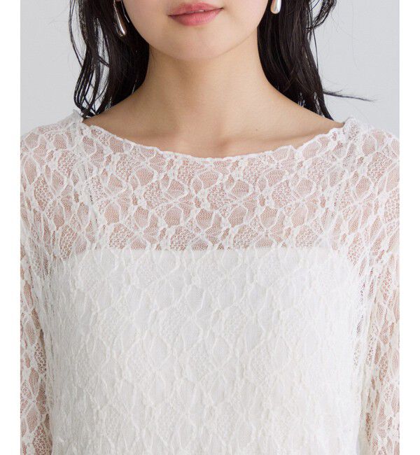 VIS「シャーリングスリーブレースプルオーバー」|Tシャツ・カットソー|