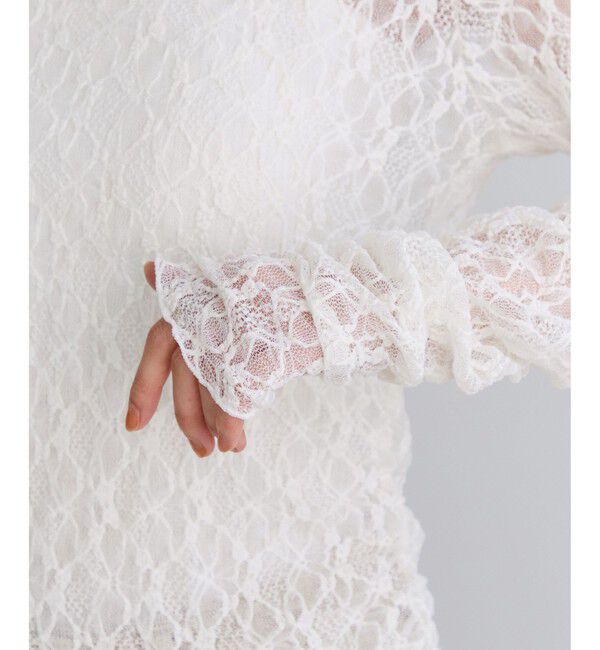 VIS「シャーリングスリーブレースプルオーバー」|Tシャツ・カットソー|