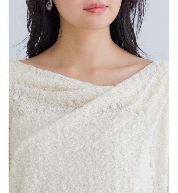 VIS「【WEB限定】レース長袖ドレープカットソー」|Tシャツ・カットソー|