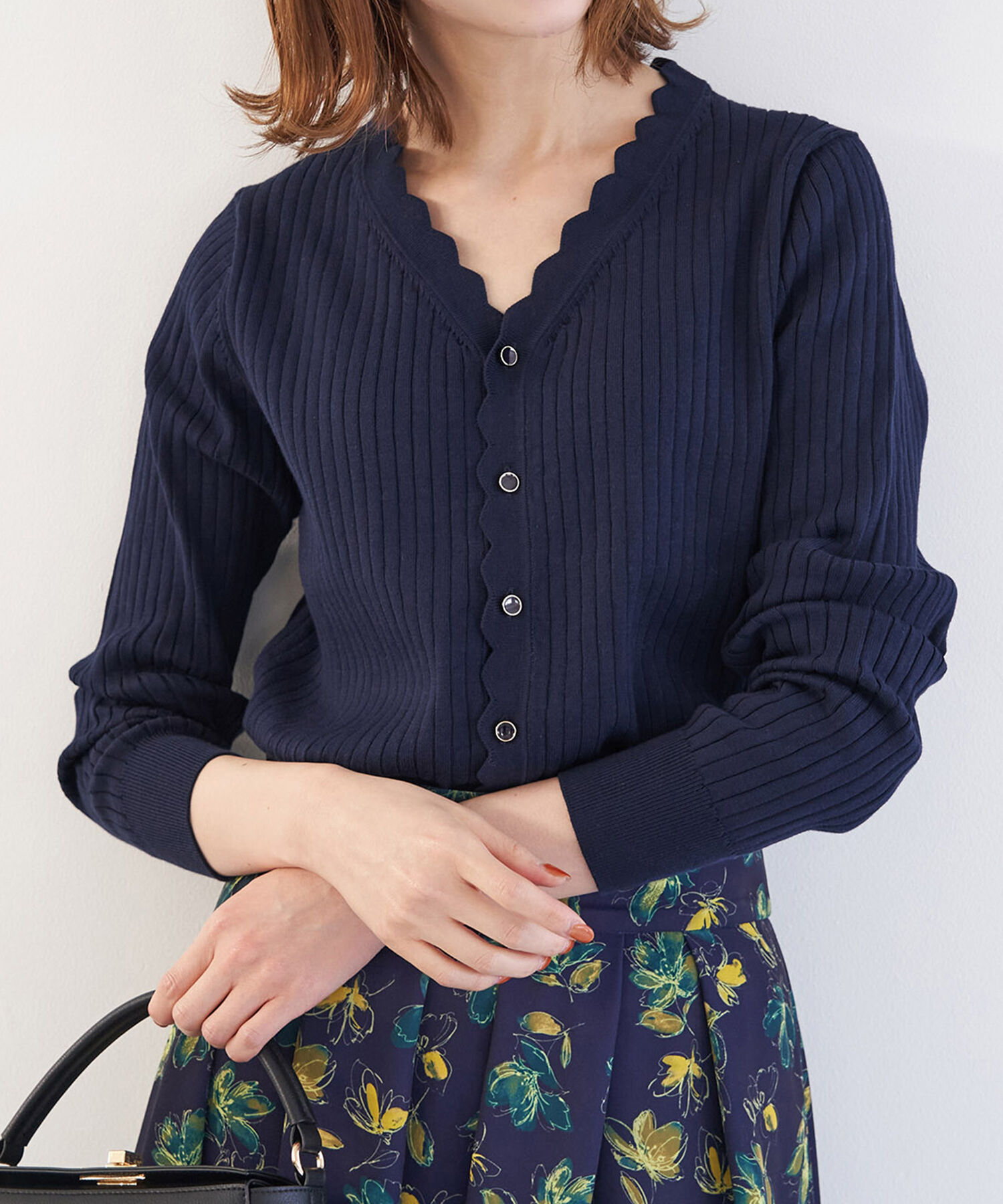 Rope&rsquo;Picnic「オーガニックスイスニットカーディガン」|カーディガン|ネイビー(40)