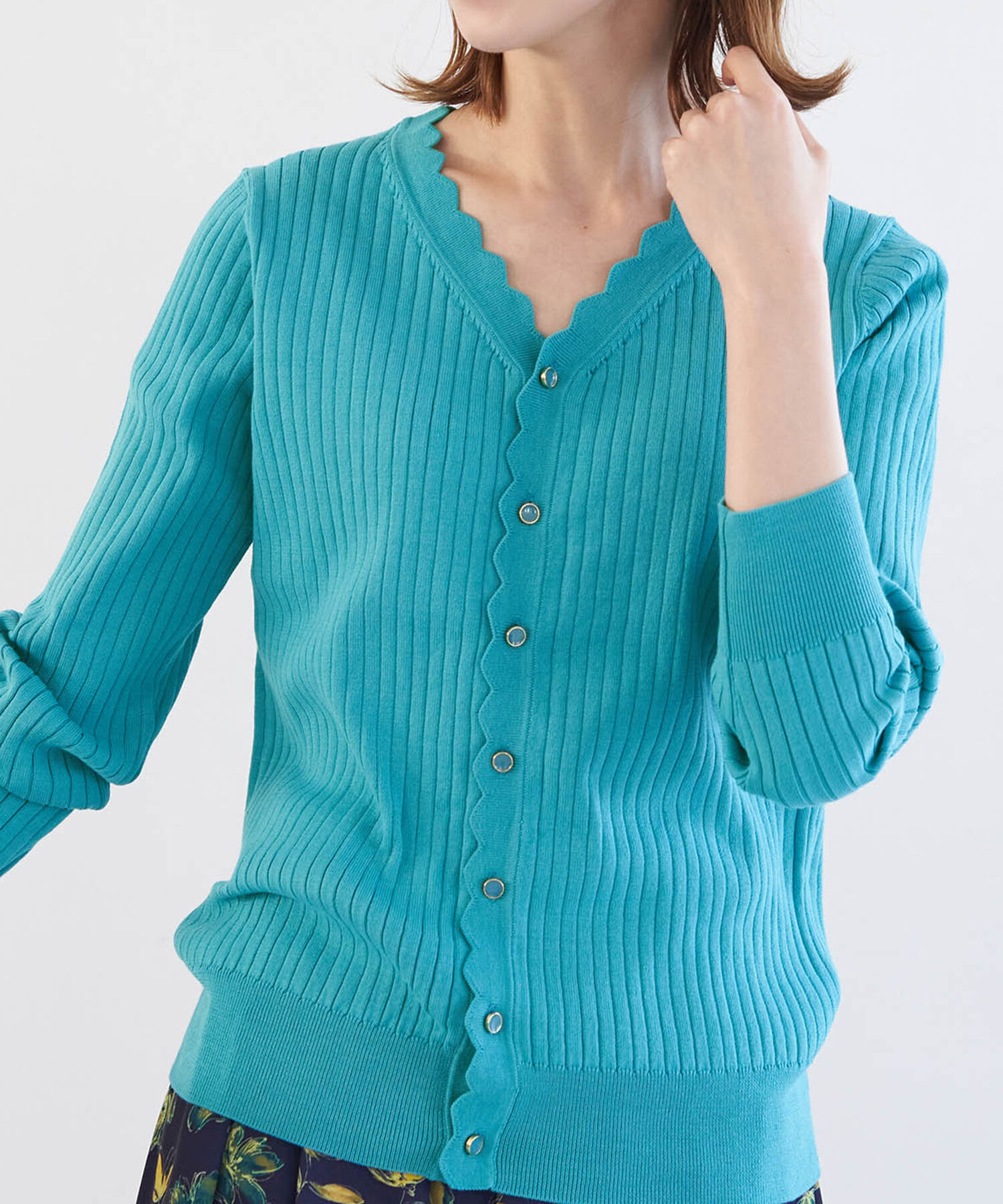 Rope&rsquo;Picnic「オーガニックスイスニットカーディガン」|カーディガン|ブルー系(45)