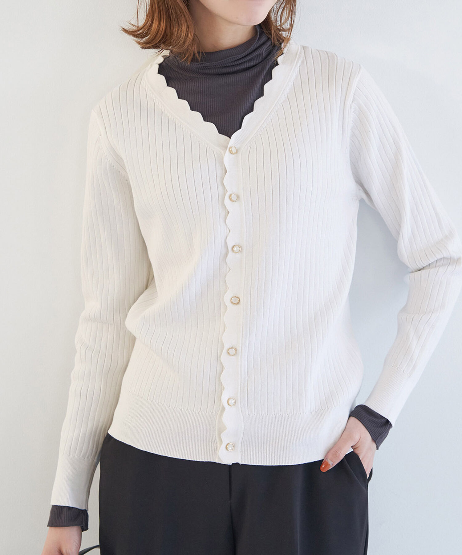 Rope&rsquo;Picnic「オーガニックスイスニットカーディガン」|カーディガン|