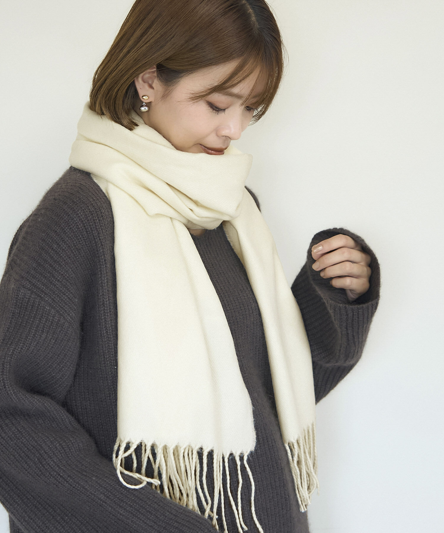 ROPE PICNIC PASSAGE「シアバター加工・静電気防止/カラーソリッドストール」|ストール|キナリ(16)