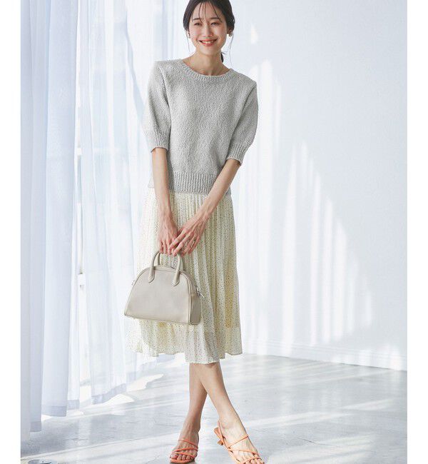 Rope&rsquo;Picnic「ラメ混綿ニットハーフスリーブプルオーバー」|ニット・セーター|