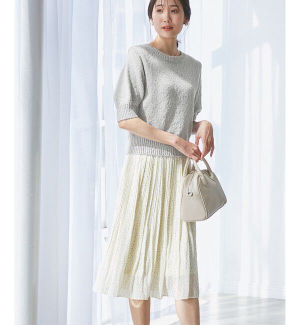 Rope&rsquo;Picnic「ラメ混綿ニットハーフスリーブプルオーバー」|ニット・セーター|