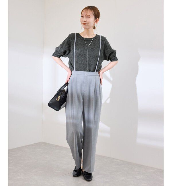 Rope&rsquo;Picnic「ラメ混綿ニットハーフスリーブプルオーバー」|ニット・セーター|