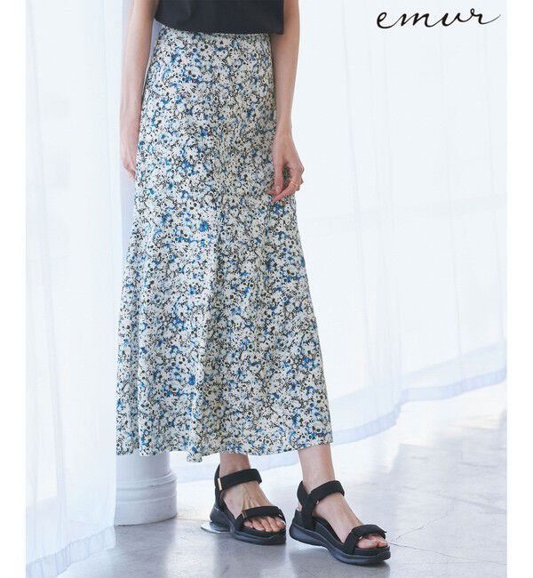 Rope&rsquo;Picnic「【emur/エミュール】マーガレット柄ナロースカート」|スカート|ネイビー(40)