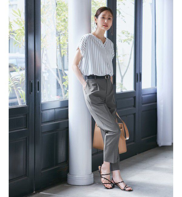 Rope&rsquo;Picnic「【UV対応】【リネンライク・シリーズ】テーパードパンツ/通勤・セットアップ対応」|チノ|
