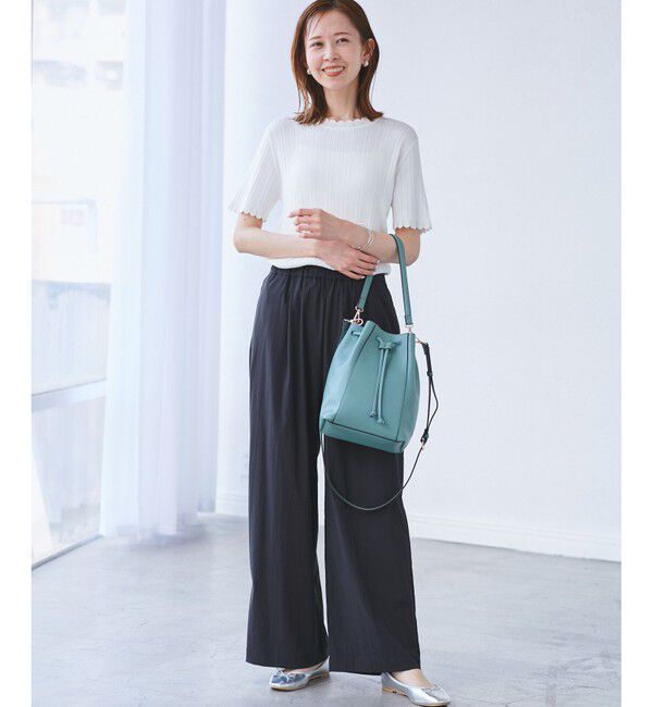 Rope&rsquo;Picnic「【UVカット】レーヨンナイロンイージーワイドパンツ」|チノ|