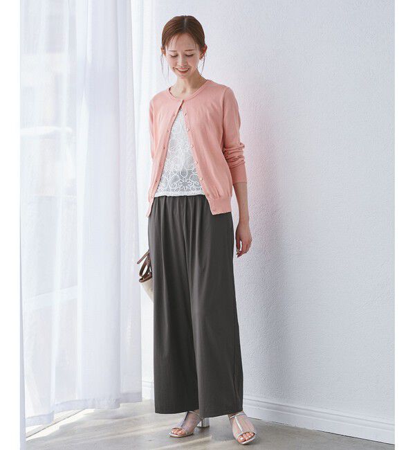 Rope&rsquo;Picnic「【UVカット】レーヨンナイロンイージーワイドパンツ」|チノ|