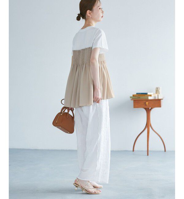 Rope&rsquo;Picnic「シャーリングビスチェ風ドッキングカットソー」|Tシャツ・カットソー|