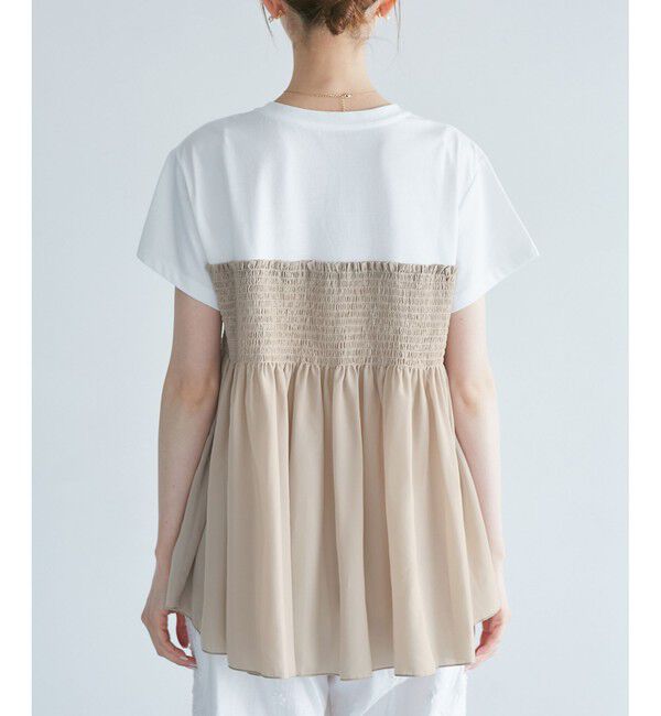 Rope&rsquo;Picnic「シャーリングビスチェ風ドッキングカットソー」|Tシャツ・カットソー|