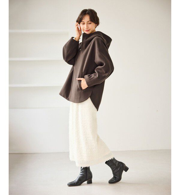 Rope&rsquo;Picnic「【新色追加】ジャージーメルトンシリーズ ジップアップフーデッドコート/無地・チェック/リンクコーデ」|その他|