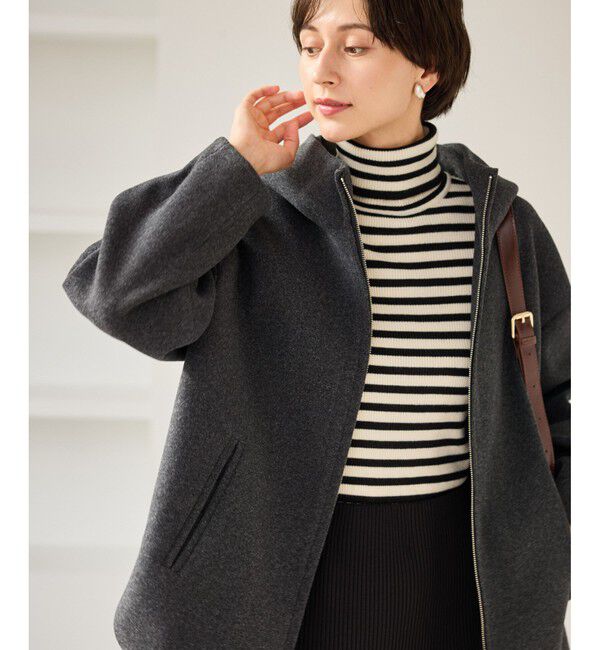 Rope&rsquo;Picnic「【新色追加】ジャージーメルトンシリーズ ジップアップフーデッドコート/無地・チェック/リンクコーデ」|その他|