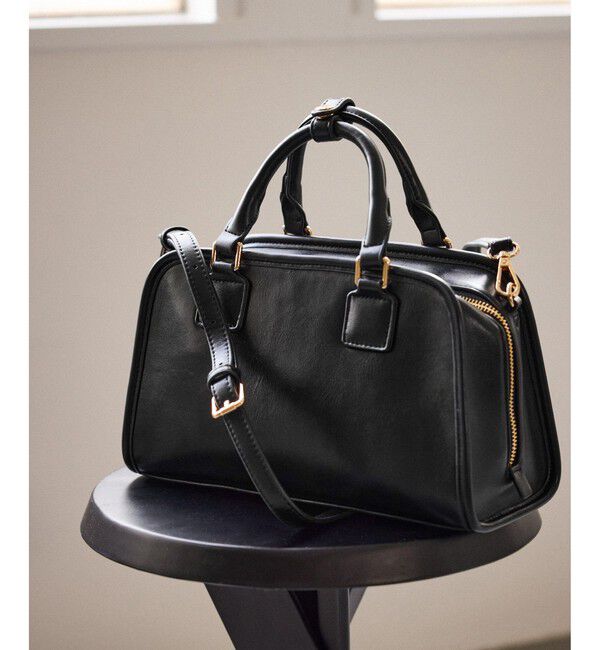 ROPE PICNIC PASSAGE「ワイドスクエアボストンバッグ/2WAY」|ボストンバッグ|ブラック(01)