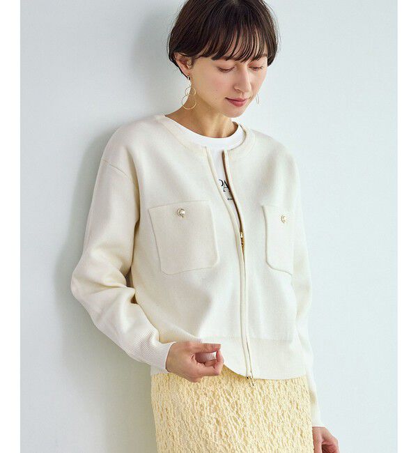 Rope&rsquo;Picnic「ミラノリブダブルジップニットカーディガン」|カーディガン|オフホワイト(15)